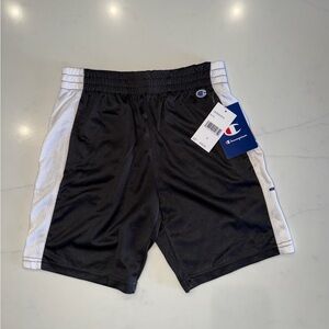 NWT $16 Champion boys Black and White Athletic Gym Shorts Small 8